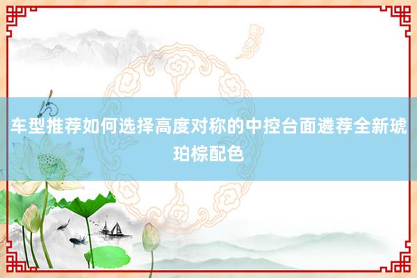 车型推荐如何选择高度对称的中控台面遴荐全新琥珀棕配色