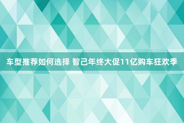 车型推荐如何选择 智己年终大促11亿购车狂欢季