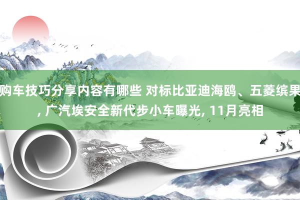 购车技巧分享内容有哪些 对标比亚迪海鸥、五菱缤果, 广汽埃安全新代步小车曝光, 11月亮相