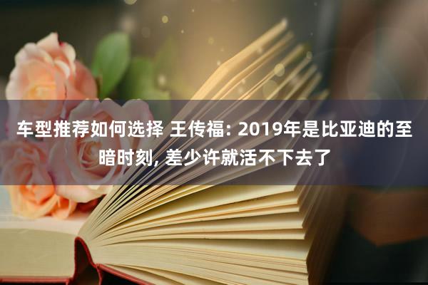 车型推荐如何选择 王传福: 2019年是比亚迪的至暗时刻, 差少许就活不下去了