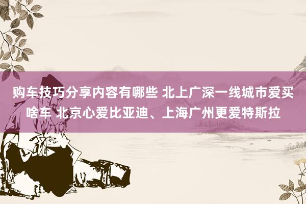 购车技巧分享内容有哪些 北上广深一线城市爱买啥车 北京心爱比亚迪、上海广州更爱特斯拉