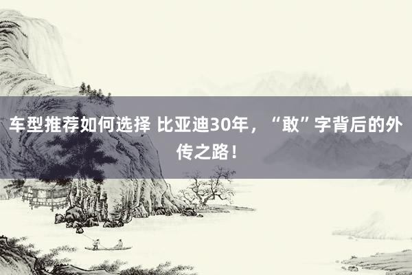 车型推荐如何选择 比亚迪30年，“敢”字背后的外传之路！