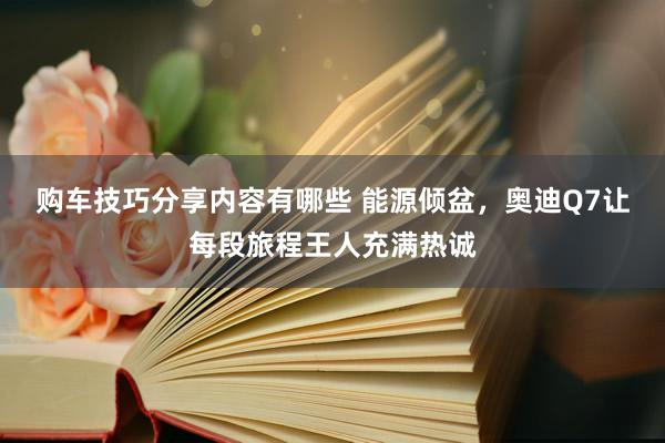 购车技巧分享内容有哪些 能源倾盆，奥迪Q7让每段旅程王人充满热诚