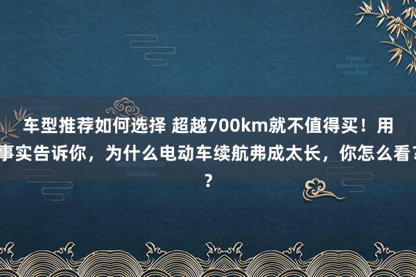 车型推荐如何选择 超越700km就不值得买！用事实告诉你，为什么电动车续航弗成太长，你怎么看？