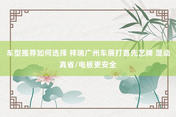 车型推荐如何选择 祥瑞广州车展打首先艺牌 混动真省/电板更安全