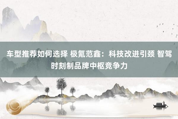 车型推荐如何选择 极氪范鑫：科技改进引颈 智驾时刻制品牌中枢竞争力