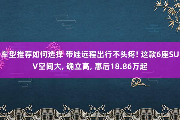 车型推荐如何选择 带娃远程出行不头疼! 这款6座SUV空间大, 确立高, 惠后18.86万起