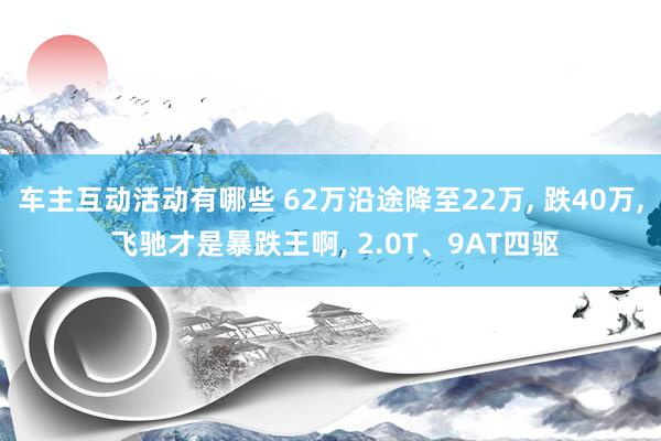 车主互动活动有哪些 62万沿途降至22万, 跌40万, 飞驰才是暴跌王啊, 2.0T、9AT四驱