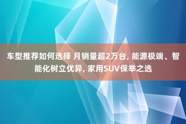 车型推荐如何选择 月销量超2万台, 能源极端、智能化树立优异, 家用SUV保举之选