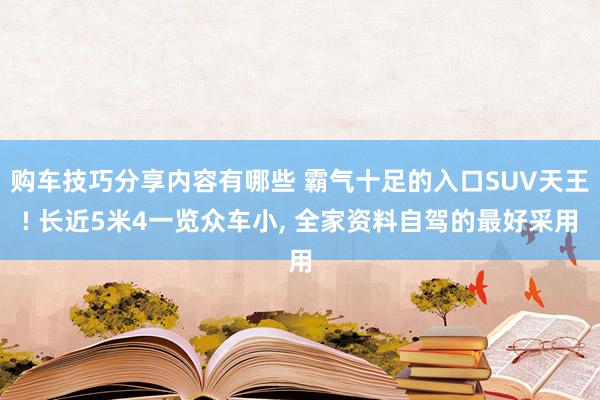 购车技巧分享内容有哪些 霸气十足的入口SUV天王! 长近5米4一览众车小, 全家资料自驾的最好采用