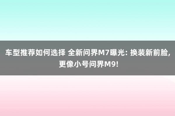 车型推荐如何选择 全新问界M7曝光: 换装新前脸, 更像小号问界M9!