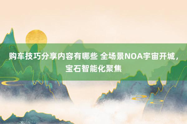 购车技巧分享内容有哪些 全场景NOA宇宙开城，宝石智能化聚焦