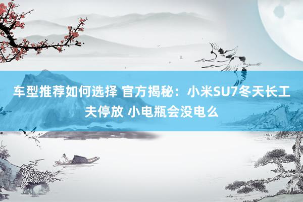 车型推荐如何选择 官方揭秘：小米SU7冬天长工夫停放 小电瓶会没电么