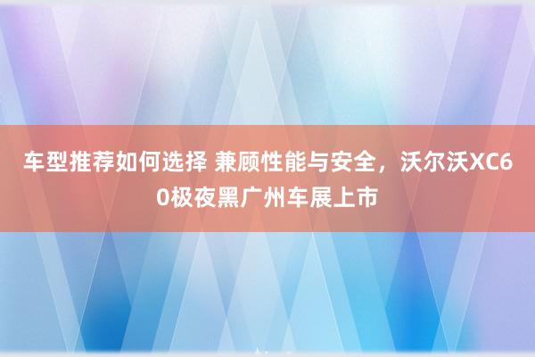 车型推荐如何选择 兼顾性能与安全，沃尔沃XC60极夜黑广州车展上市