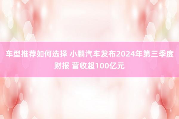 车型推荐如何选择 小鹏汽车发布2024年第三季度财报 营收超100亿元